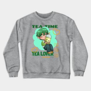 Bubble tea lover anime character Crewneck Sweatshirt